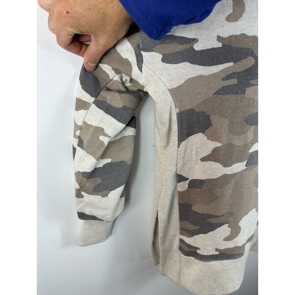 Aerie Oversized Camo Crewneck Light Camo Cozy Lounge Size XS Rib Trim Side Slits - Picture 7 of 7